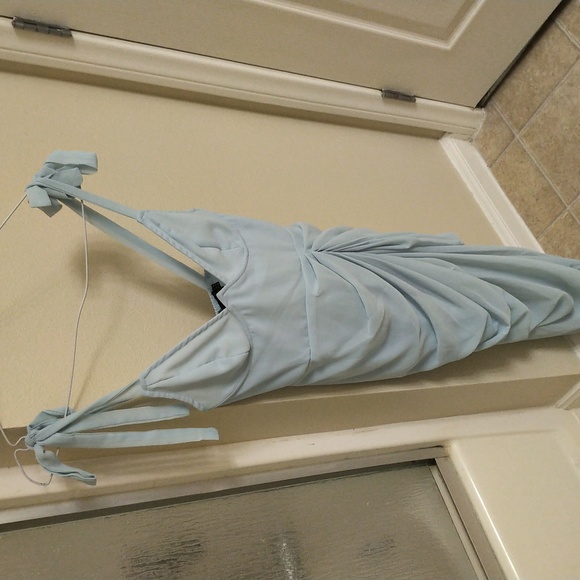 Pretty Little Thing PLT Light Blue Underwire Detail Draped Dress, US sizes 0 & 2 - Picture 6 of 6